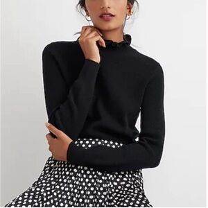 J. Crew Woman's Ruffleneck Merino Wool Sweater Size XS
